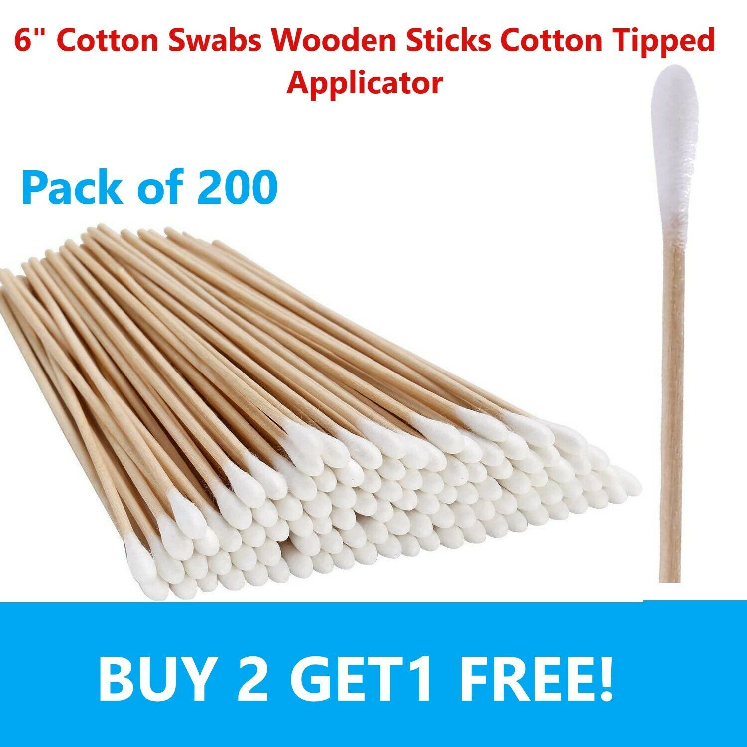 200pc Cotton Swabs Swab Q-tips 6