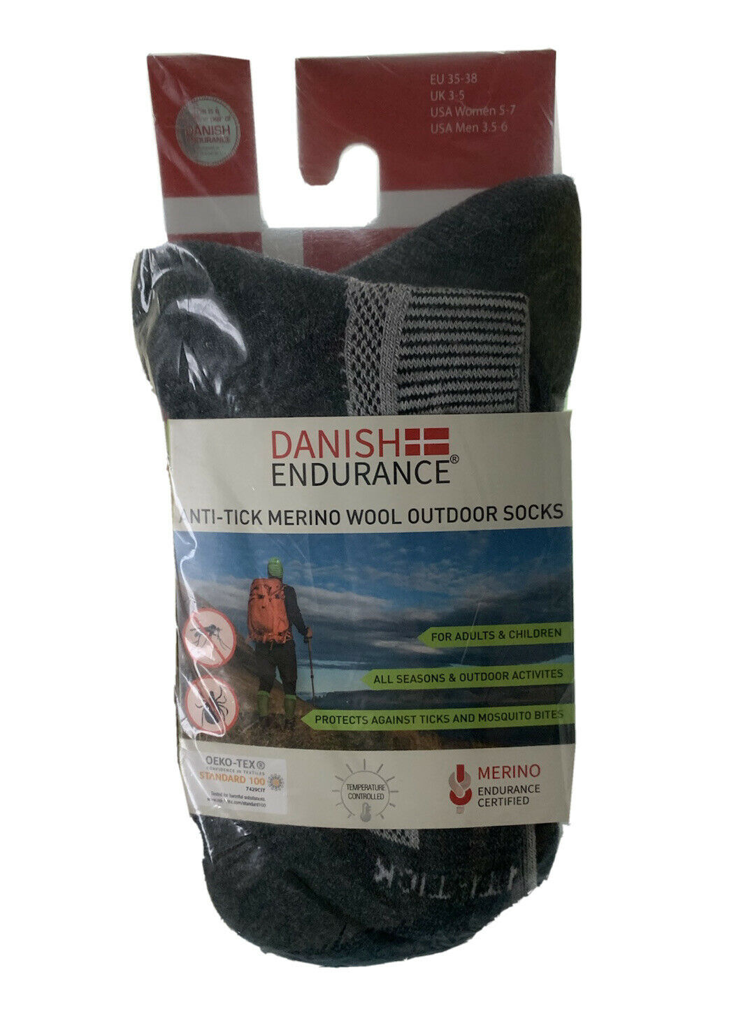 Danish Endurance, anti-tick merino wool outdoor socks HEAVY DUTY