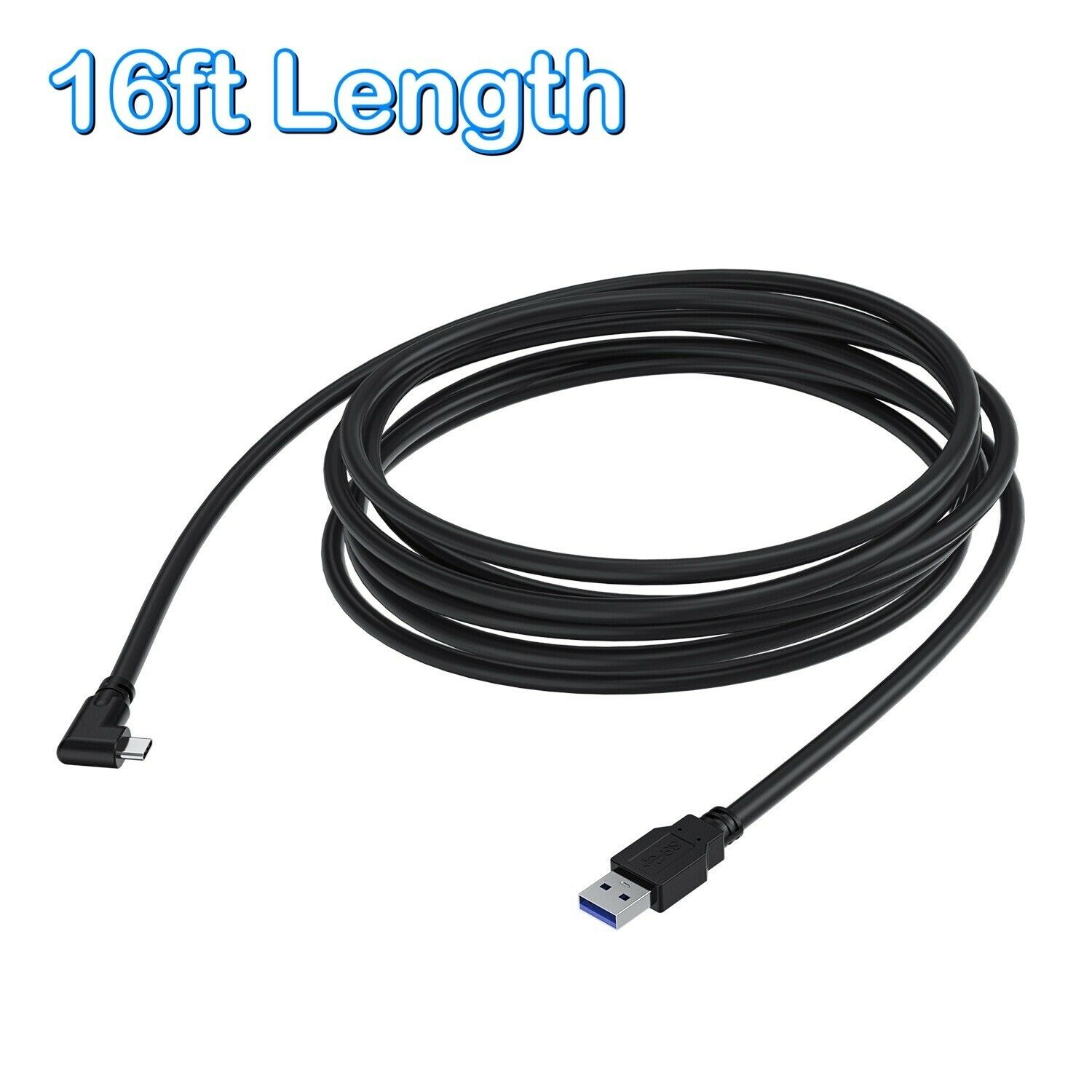 16ft Link Cable for Oculus Quest - Right Angle USB 3.2 Gen 1 USB-C to USB-A