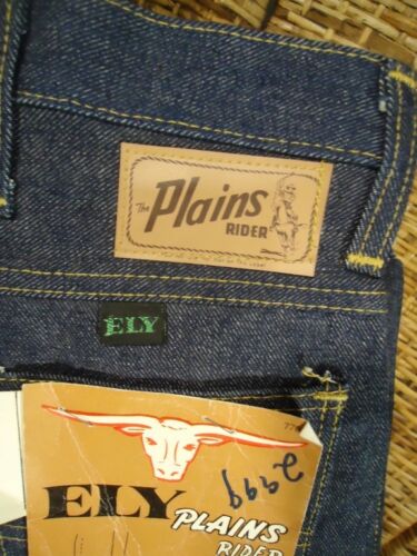 NOS Vtg 60s Ely Plains Rider Boot Cut 13 3/4 Oz Sanforized Jeans sz 16 w 29x28 L