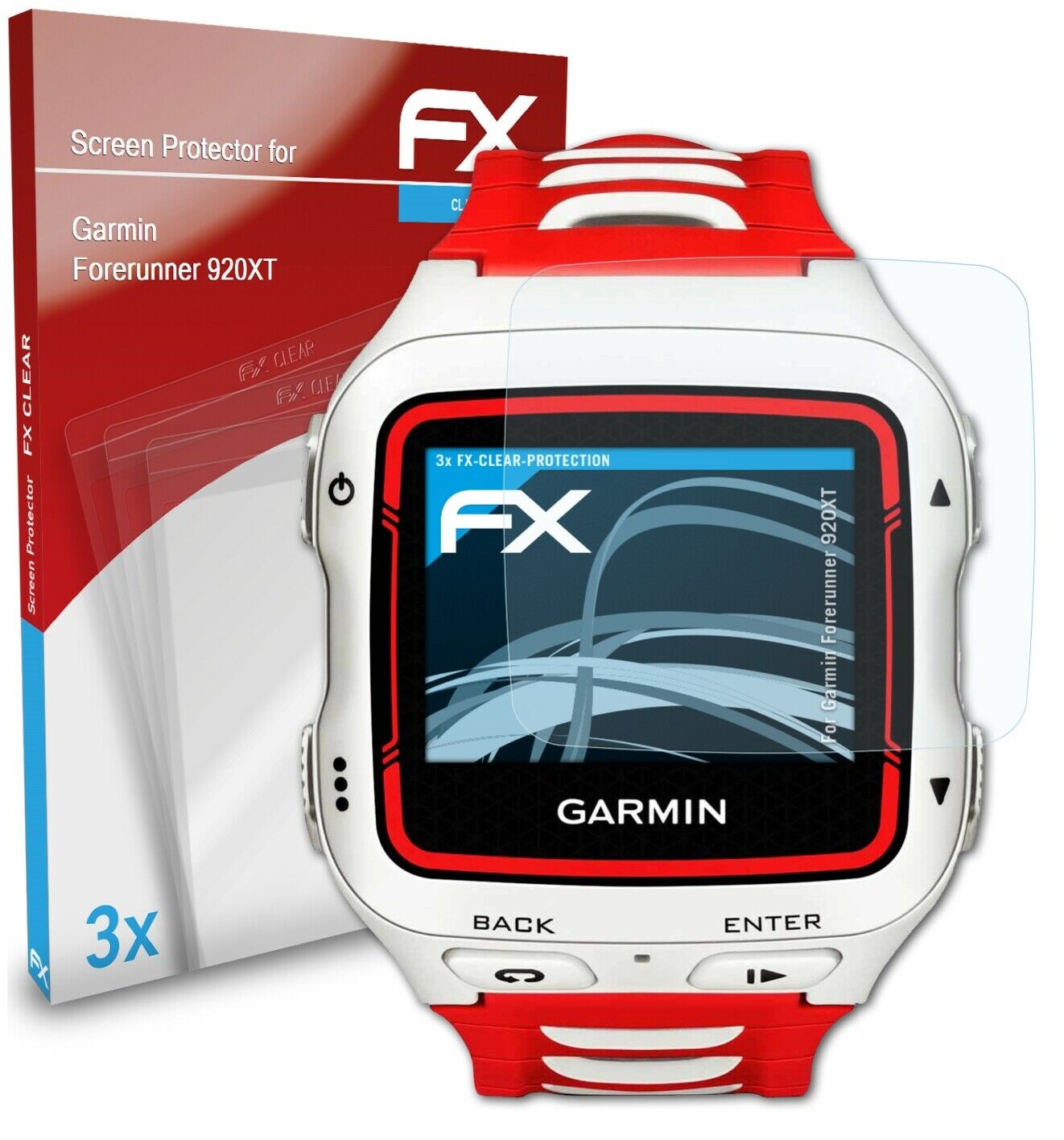 atFoliX 3x Screen Protector for Garmin Forerunner 920XT clear
