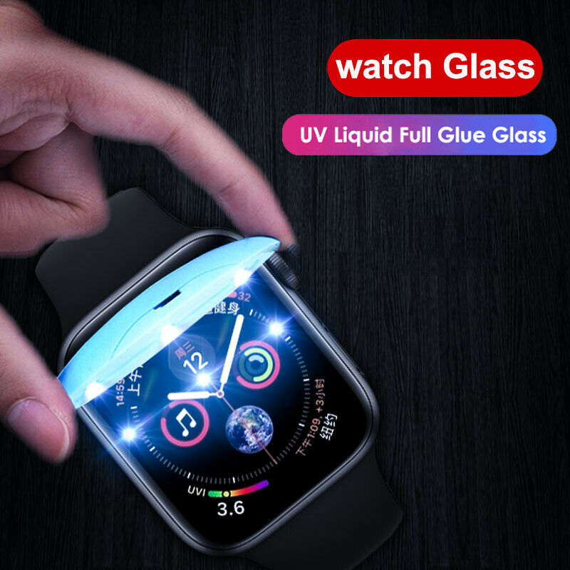 UV Tempered Glass Screen Protector For Apple Watch Series 6 SE 5 4 3 Full Cover
