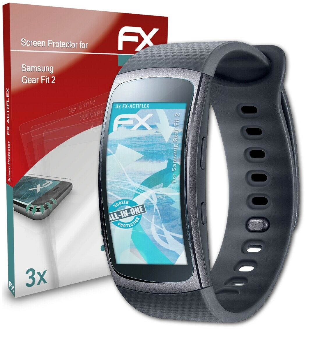 atFoliX 3x Protective Film for Samsung Gear Fit 2 clear&flexible