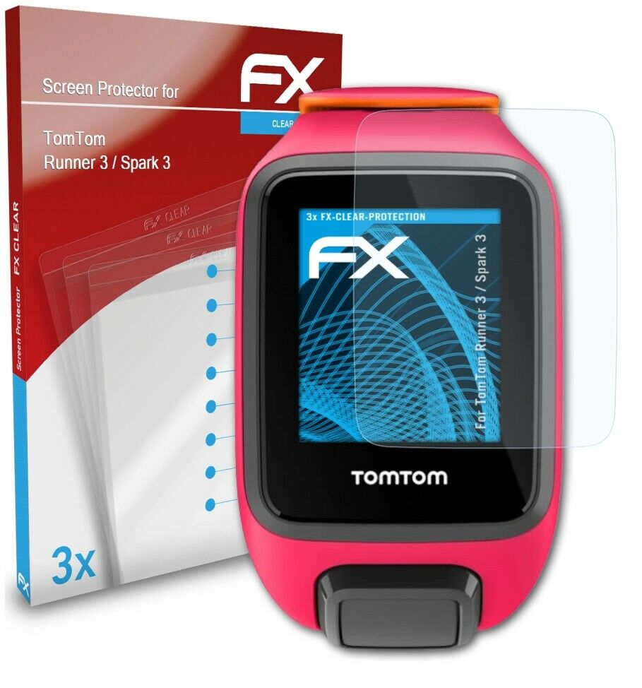 atFoliX 3x Screen Protector for TomTom Runner 3 / Spark 3 clear