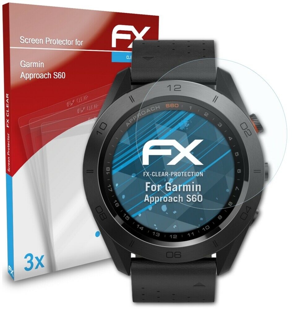 atFoliX 3x Screen Protection Film for Garmin Approach S60 Screen Protector clear