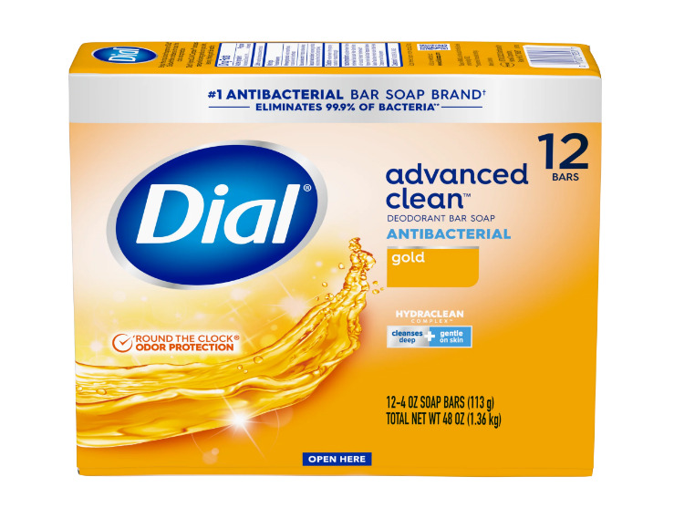 Dial Complete Antibacterial Deodorant Bar Soap, Gold, 4 oz, 12 Bars, Ship Fast