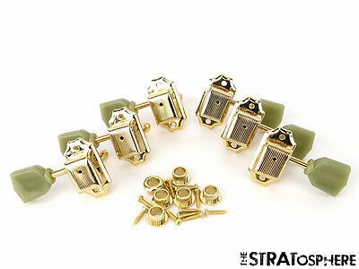 *NEW Vintage Style 3x3 TUNERS for Guitar Gibson Les Paul SG Keystone Gold