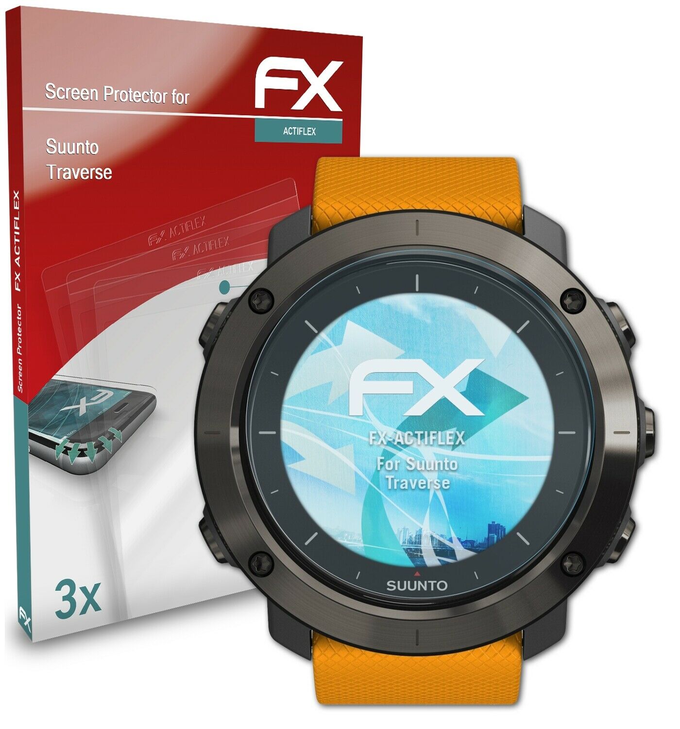 atFoliX 3x Screen Protector for Suunto Traverse Protective Film clear&flexible