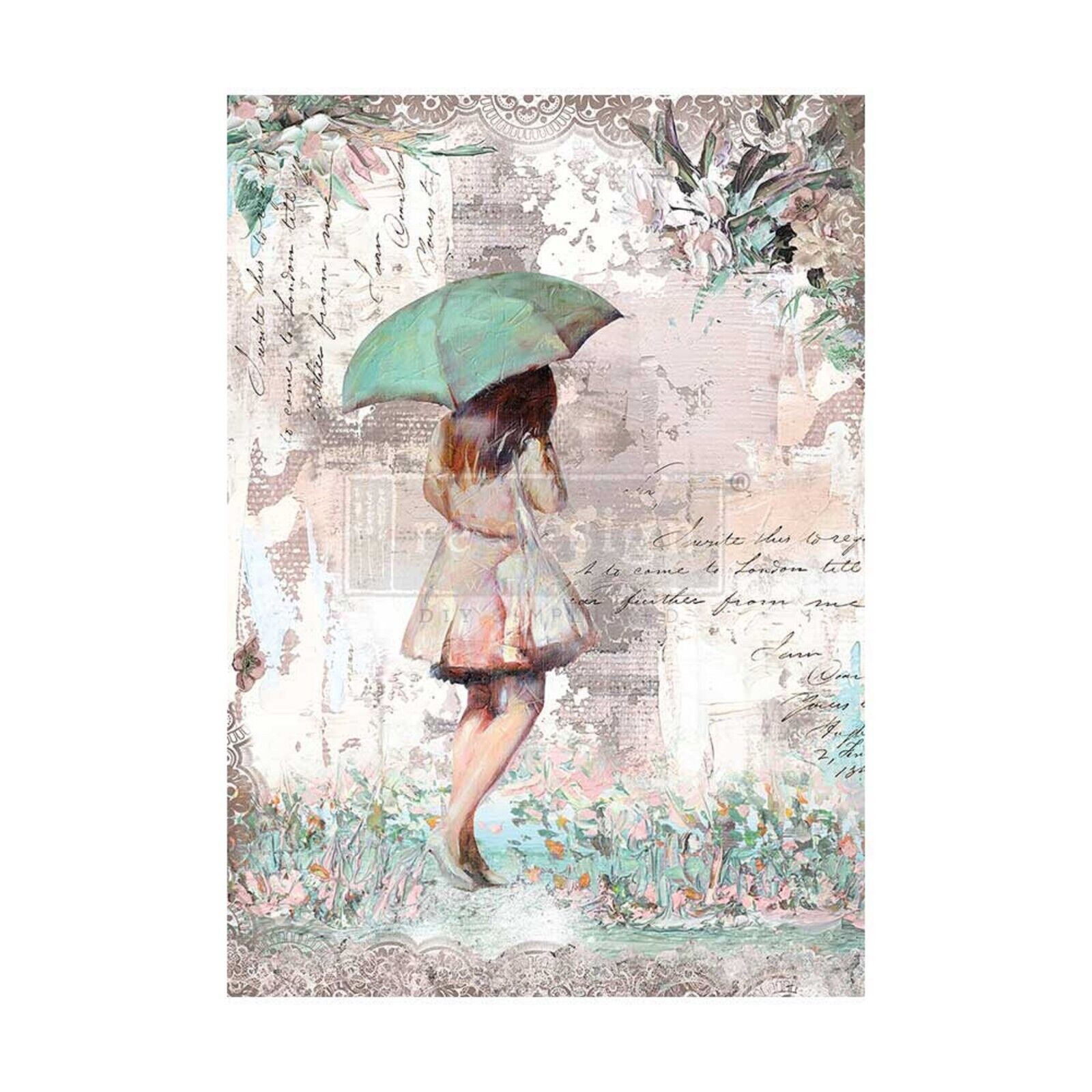 Redesign With Prima Rainy Afternoon A1 Fiber Paper For Decoupage, 23.4x33.1 In