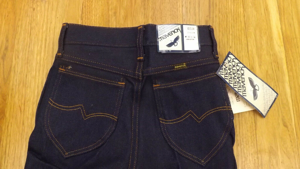 VTG Girls Maverick Blue Bell Denim Blue Jeans 10 Slim NOS USA Made 22 x 28