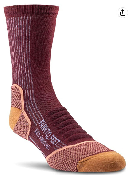 Farm To Feet, Damascus Crew, Light Targeted Cushion, Women's 4-6.5, Plum